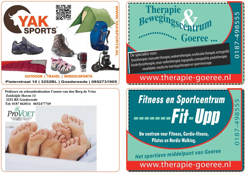 podotherapie, revalidatie, medische trainingstherapie en sportmassage. Het sportieve middelpunt van Goeree www.therapie-goeree.