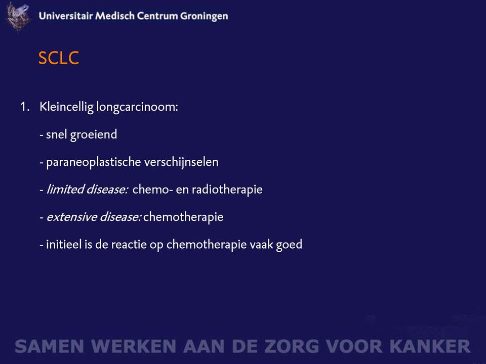 paraneoplastische verschijnselen - limited disease: