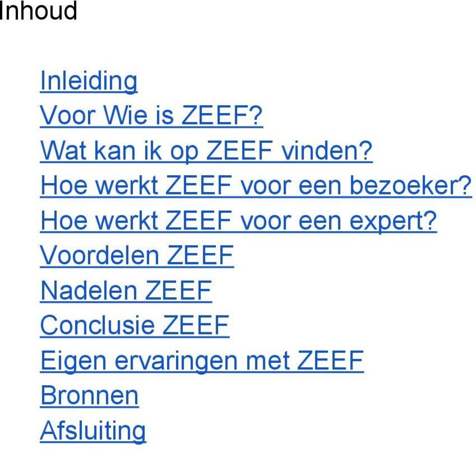 Hoe werkt ZEEF voor een bezoeker?