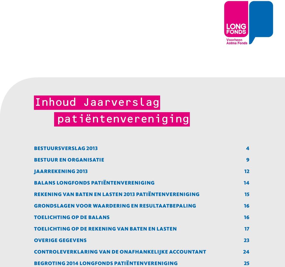 waardering en resultaatbepaling 16 Toelichting op de balans 16 Toelichting op de rekening van baten en lasten 17