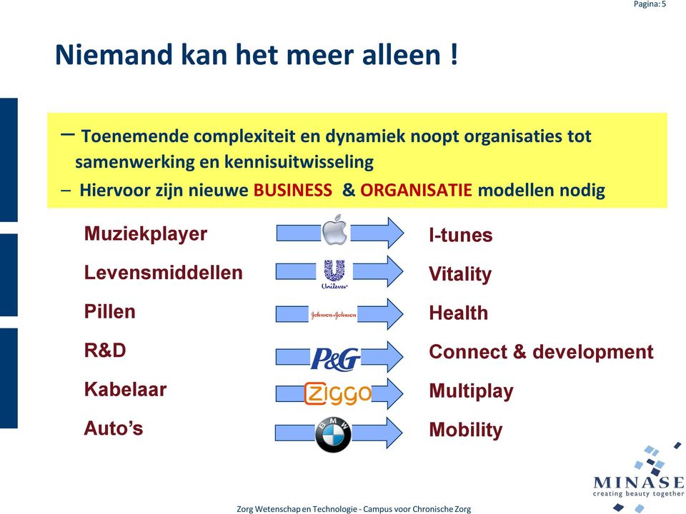 kennisuitwisseling Hiervoor zijn nieuwe BUSINESS & ORGANISATIE modellen nodig