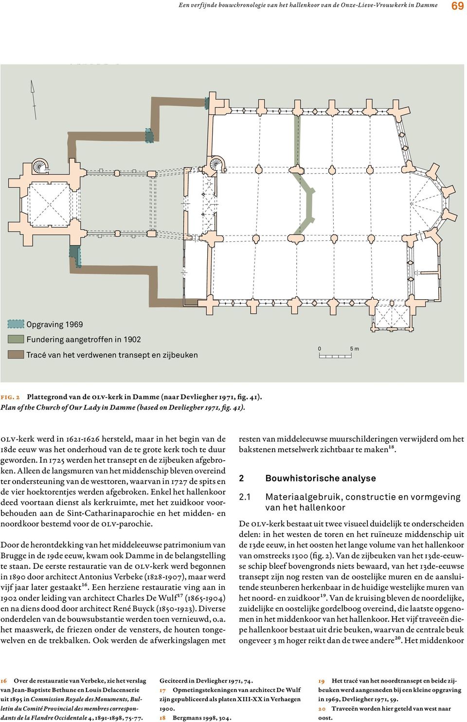 Plan of the Church of Our Lady in Damme (based on Devliegher 1971, fig. 41).