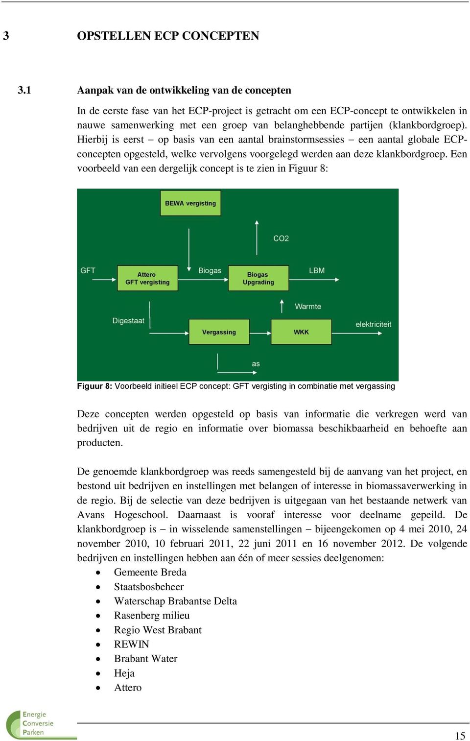 (klankbordgroep). Hierbij is eerst op basis van een aantal brainstormsessies een aantal globale ECPconcepten opgesteld, welke vervolgens voorgelegd werden aan deze klankbordgroep.