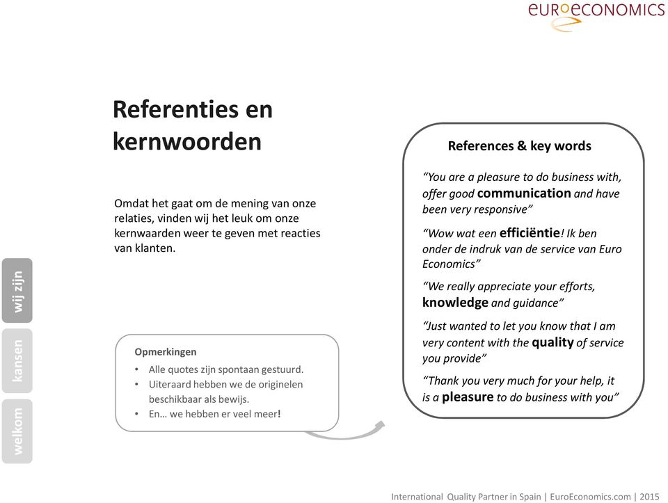 References& key words You are a pleasure to do business with, offer goodcommunicationand have been very responsive Wow wateenefficiëntie!