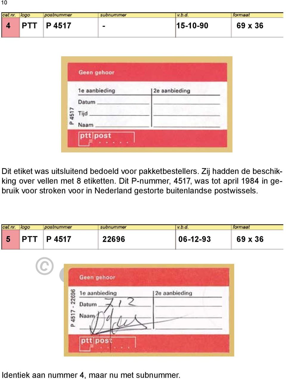 Dit P-nummer, 4517, was tot april 1984 in gebruik voor stroken voor in Nederland