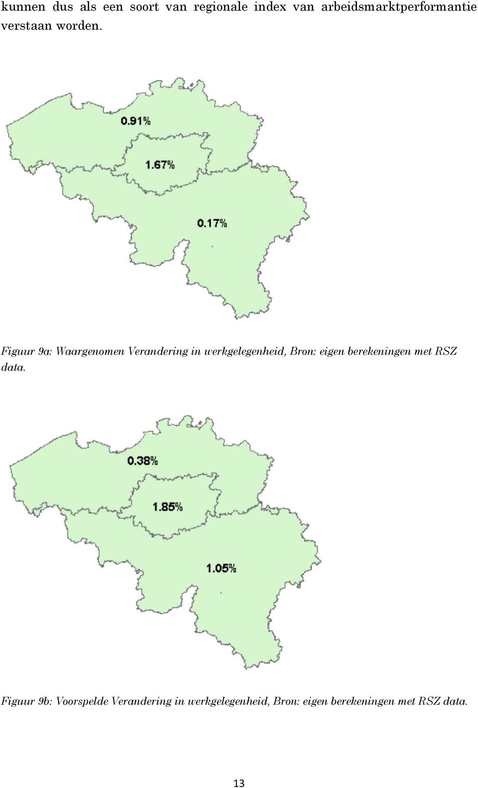 Figuur 9a: Waargenomen Verandering in werkgelegenheid, Bron: eigen