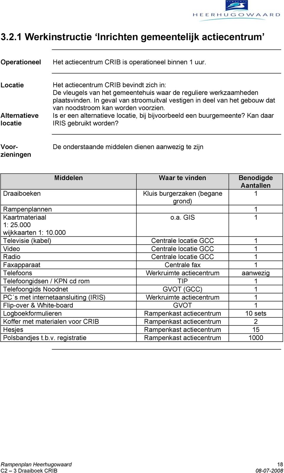 In geval van stroomuitval vestigen in deel van het gebouw dat van noodstroom kan worden voorzien. Is er een alternatieve locatie, bij bijvoorbeeld een buurgemeente? Kan daar IRIS gebruikt worden?