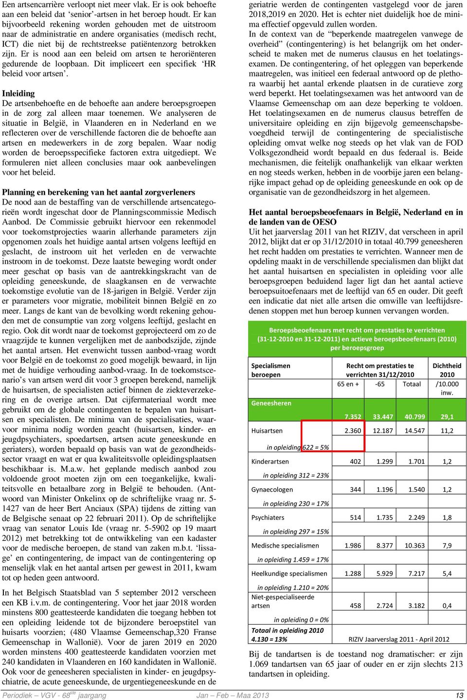 Er is nood aan een beleid om artsen te heroriënteren gedurende de loopbaan. Dit impliceert een specifiek HR beleid voor artsen.