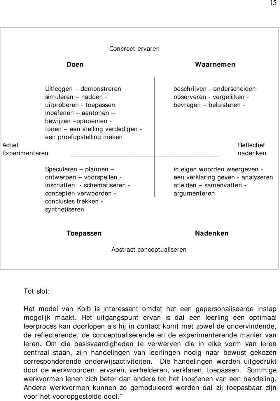 verklaring geven - analyseren inschatten - schematiseren - afleiden samenvatten - concepten verwoorden - argumenteren conclusies trekken - synthetiseren Toepassen Nadenken Abstract conceptualiseren