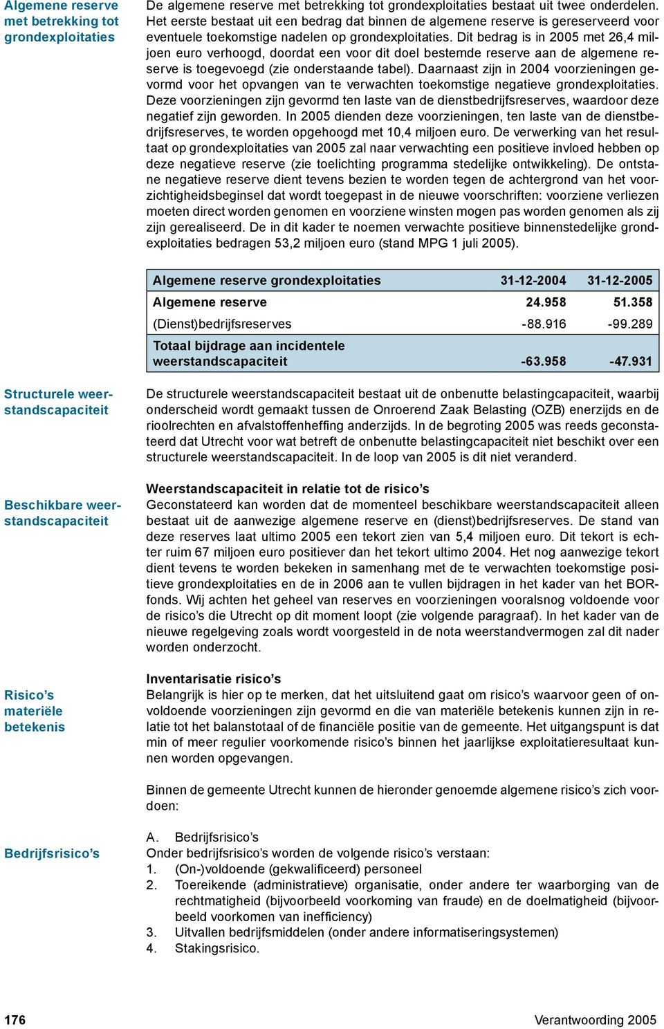 Dit bedrag is in 005 met 6,4 miljoen euro verhoogd, doordat een voor dit doel bestemde reserve aan de algemene reserve is toegevoegd (zie onderstaande tabel).