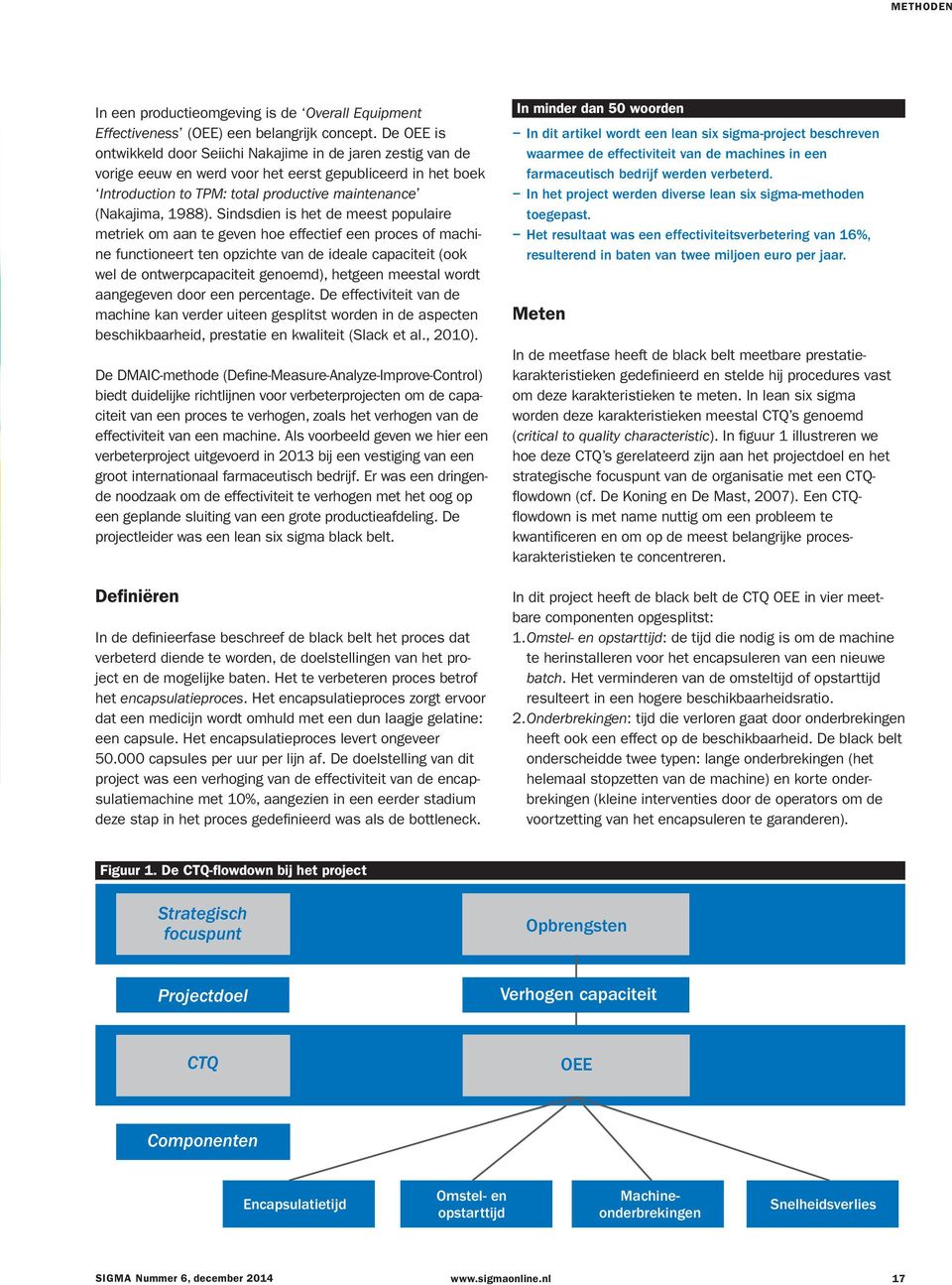 Sindsdien is het de meest populaire metriek om aan te geven hoe effectief een proces of machine functioneert ten opzichte van de ideale capaciteit (ook wel de ontwerpcapa citeit genoemd), hetgeen