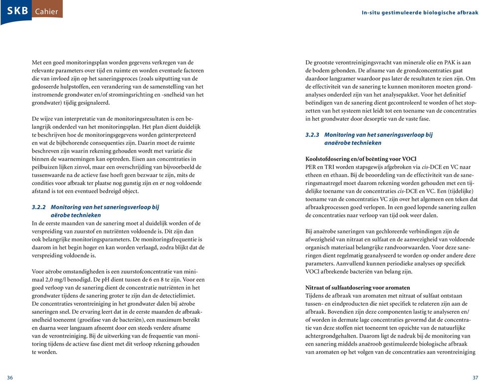 De wijze van interpretatie van de monitoringsresultaten is een belangrijk onderdeel van het monitoringsplan.