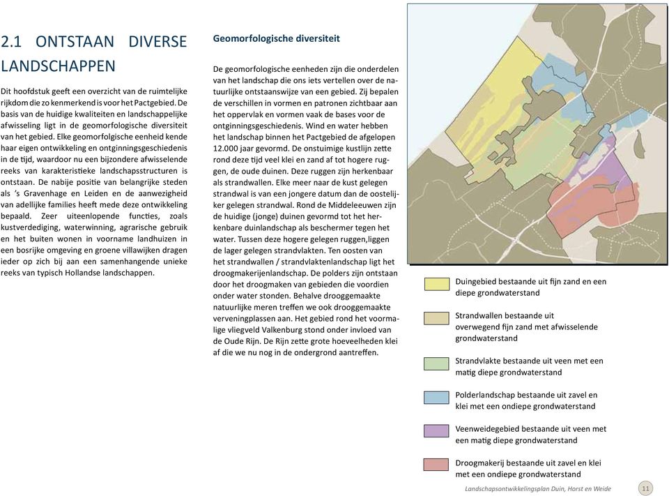 Elke geomorfolgische eenheid kende haar eigen ontwikkeling en ontginningsgeschiedenis in de tijd, waardoor nu een bijzondere afwisselende reeks van karakteristieke landschapsstructuren is ontstaan.