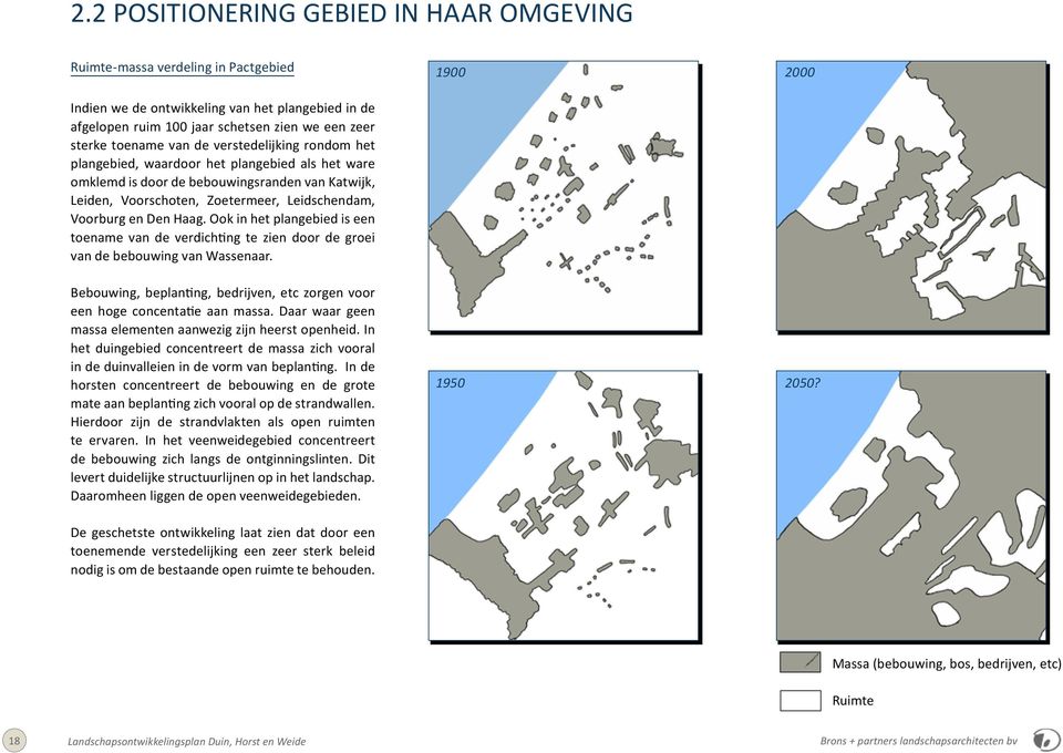 Den Haag. Ook in het plangebied is een toename van de verdichting te zien door de groei van de bebouwing van Wassenaar.