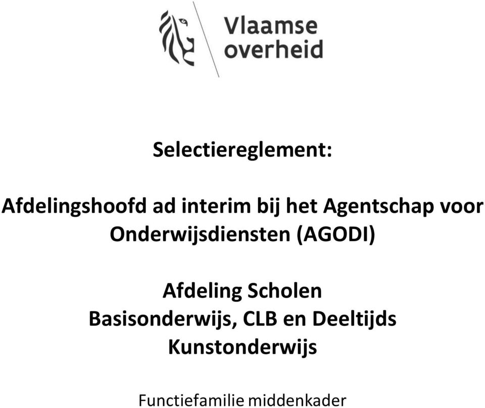 (AGODI) Afdeling Scholen Basisonderwijs, CLB