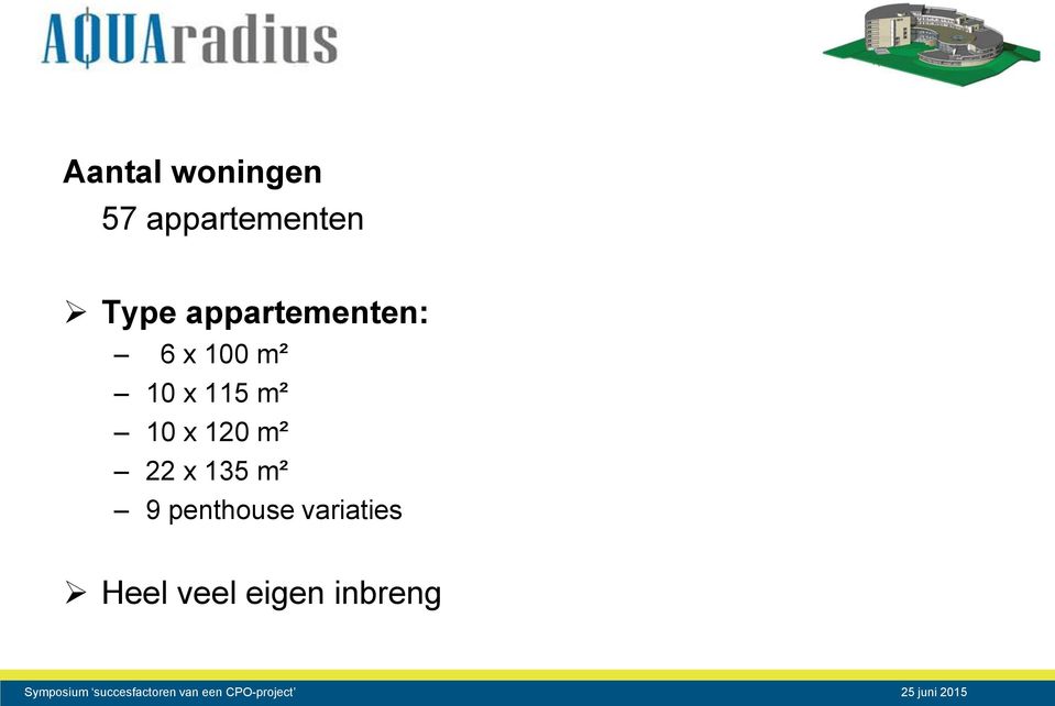 115 m² 10 x 120 m² 22 x 135 m² 9