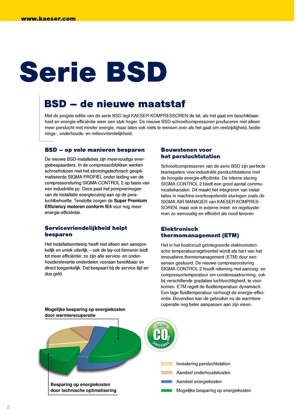 milieuvriendelijkheid. BSD op vele manieren besparen De nieuwe BSD-installaties zijn meervoudige energiebespaarders.