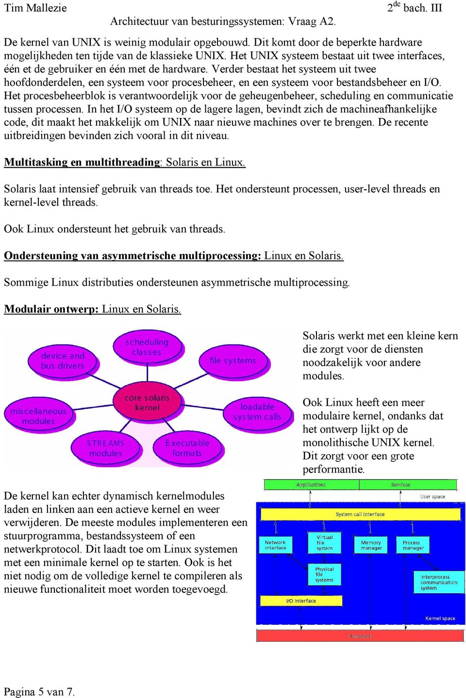 Verder bestaat het systeem uit twee hoofdonderdelen, een systeem voor procesbeheer, en een systeem voor bestandsbeheer en I/O.