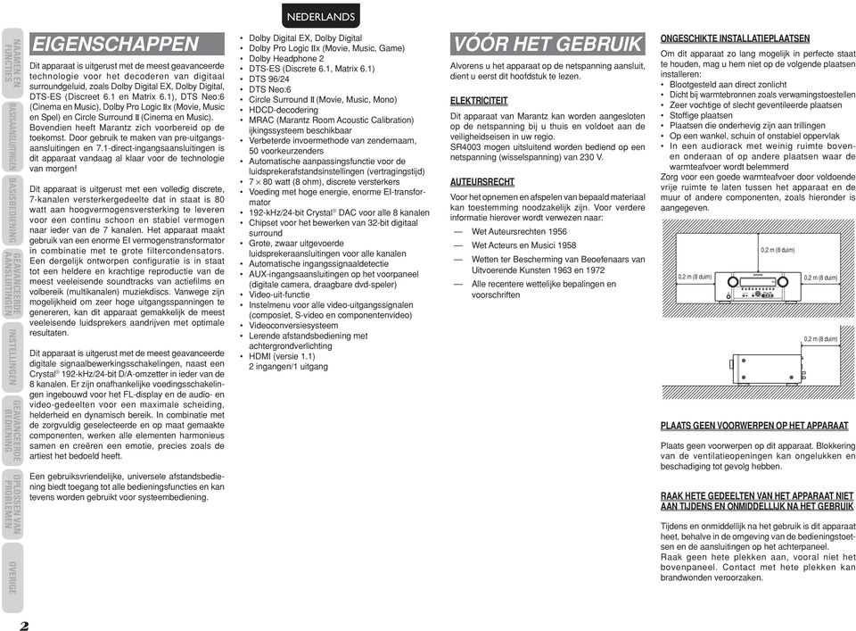 Bovendien heeft Marantz zich voorbereid op de toekomst. Door gebruik te maken van pre-uitgangsaansluitingen en 7.