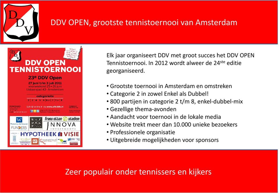 Grootste toernooi in Amsterdam en omstreken Categorie 2 in zowel Enkel als Dubbel!