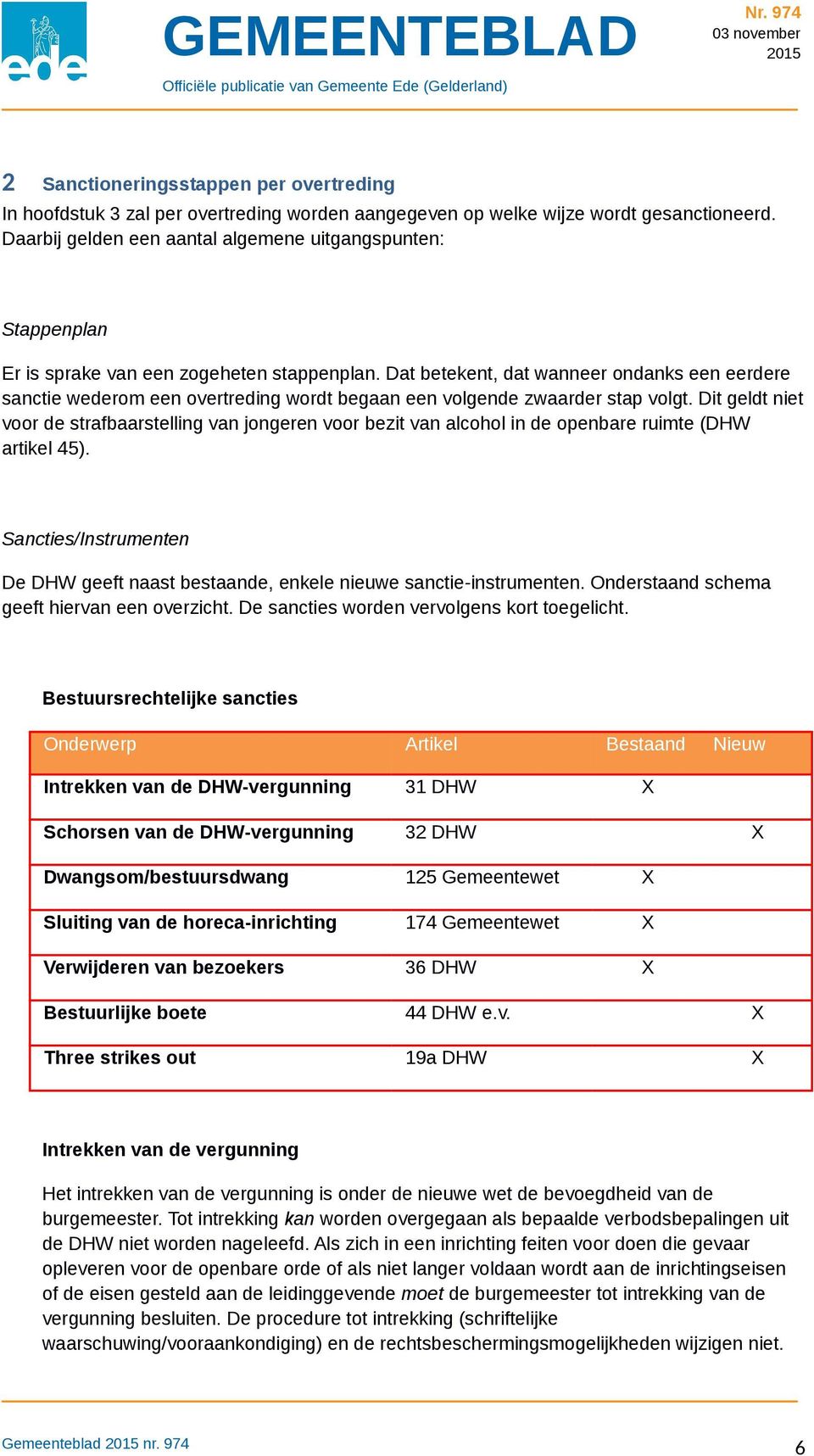 Dat betekent, dat wanneer ondanks een eerdere sanctie wederom een overtreding wordt begaan een volgende zwaarder stap volgt.