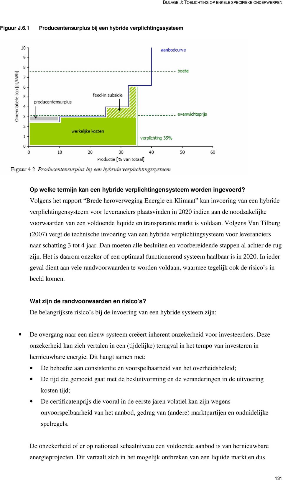 voldoende liquide en transparante markt is voldaan. Volgens Van Tilburg (2007) vergt de technische invoering van een hybride verplichtingsysteem voor leveranciers naar schatting 3 tot 4 jaar.