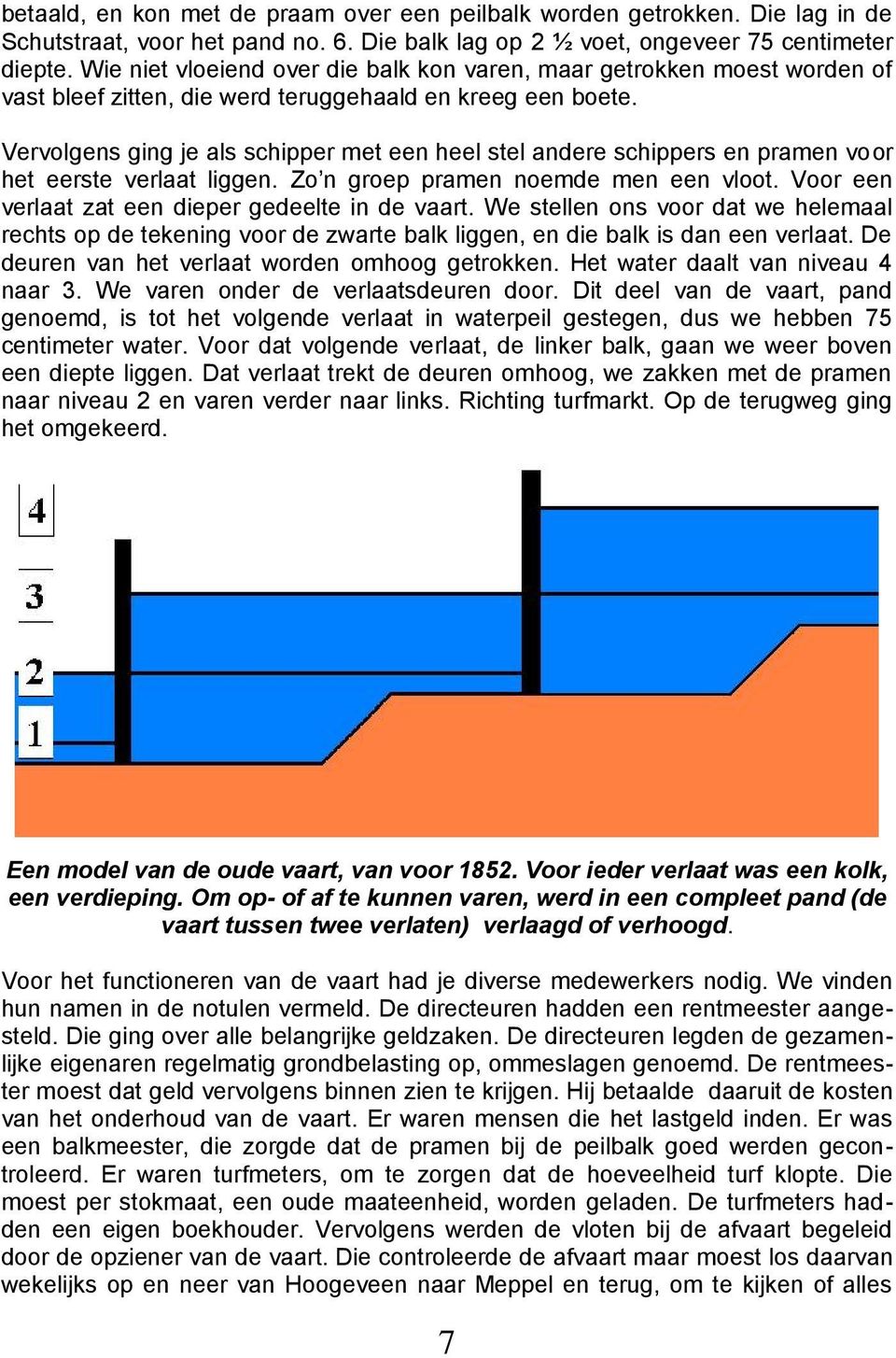 Vervolgens ging je als schipper met een heel stel andere schippers en pramen voor het eerste verlaat liggen. Zo n groep pramen noemde men een vloot.