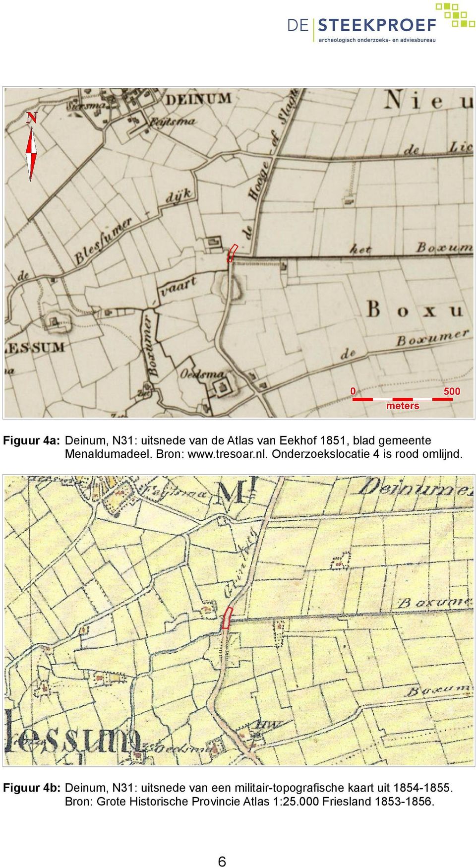 Figuur 4b: Deinum, N31: uitsnede van een militair-topografische kaart uit
