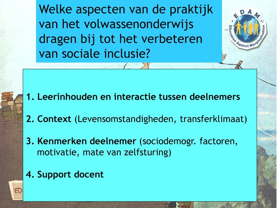 Leerinhouden en interactie tussen deelnemers 2.