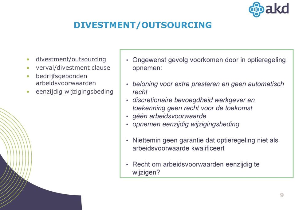 de toekomst géén arbeidsvoorwaarde opnemen eenzijdig wijzigingsbeding Niettemin geen