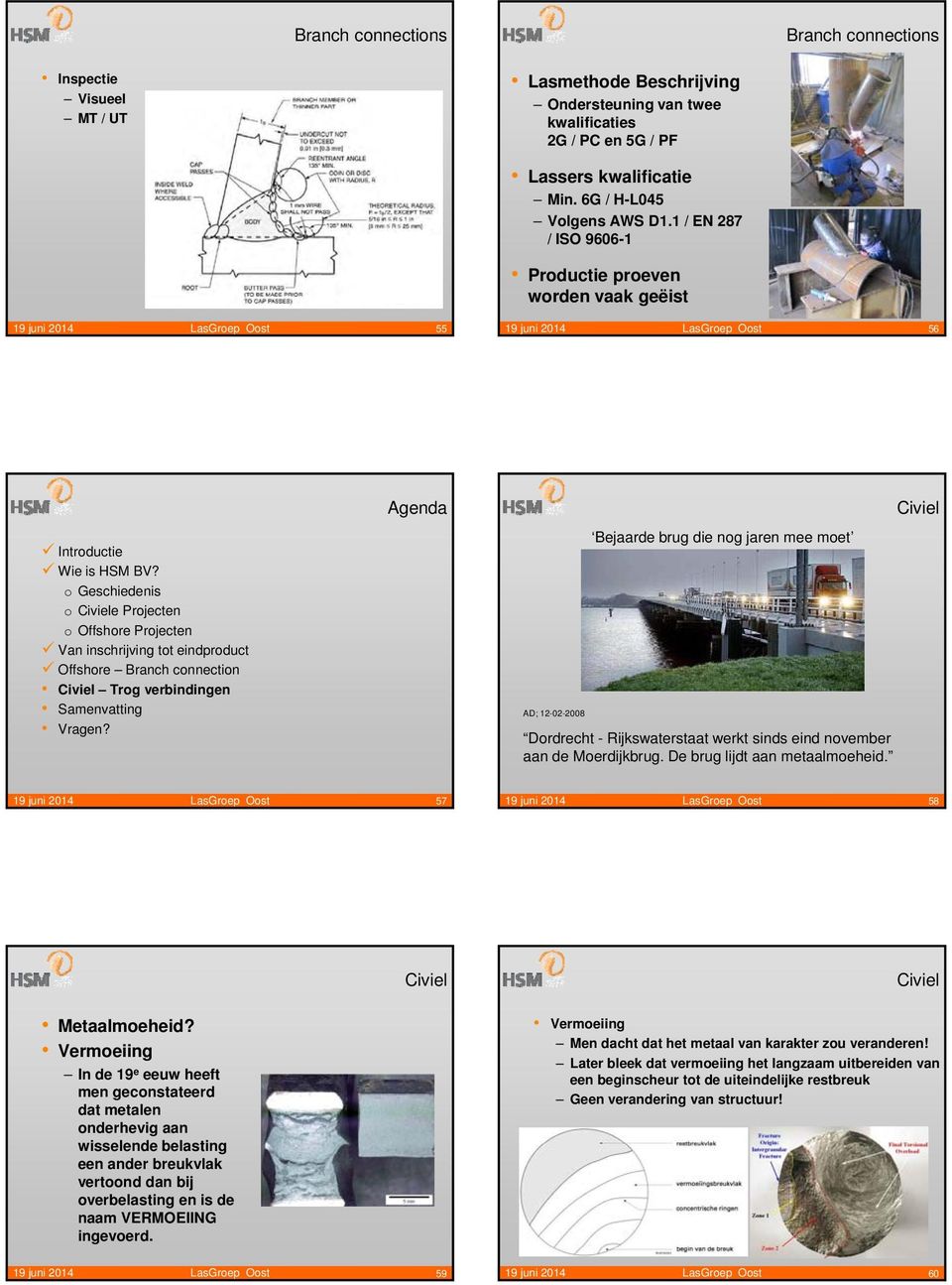 o Geschiedenis o e Projecten o Offshore Projecten Van inschrijving tot eindproduct Offshore Branch connection Trog verbindingen Agenda AD; 12-02-2008 Bejaarde brug die nog jaren mee moet Dordrecht -