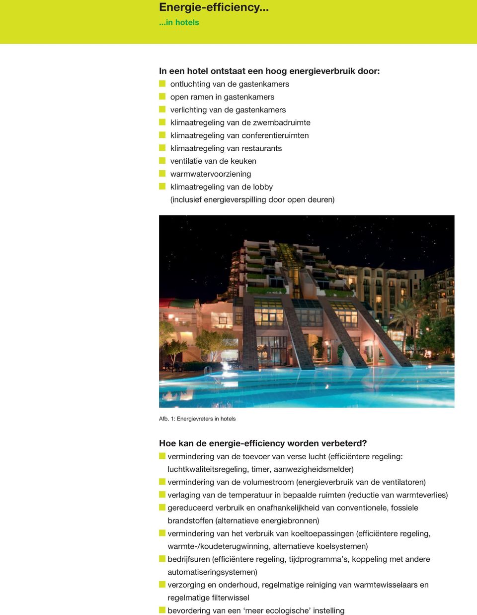 : Energievreters in hotels Hoe kan de energie-efficiency worden verbeterd?