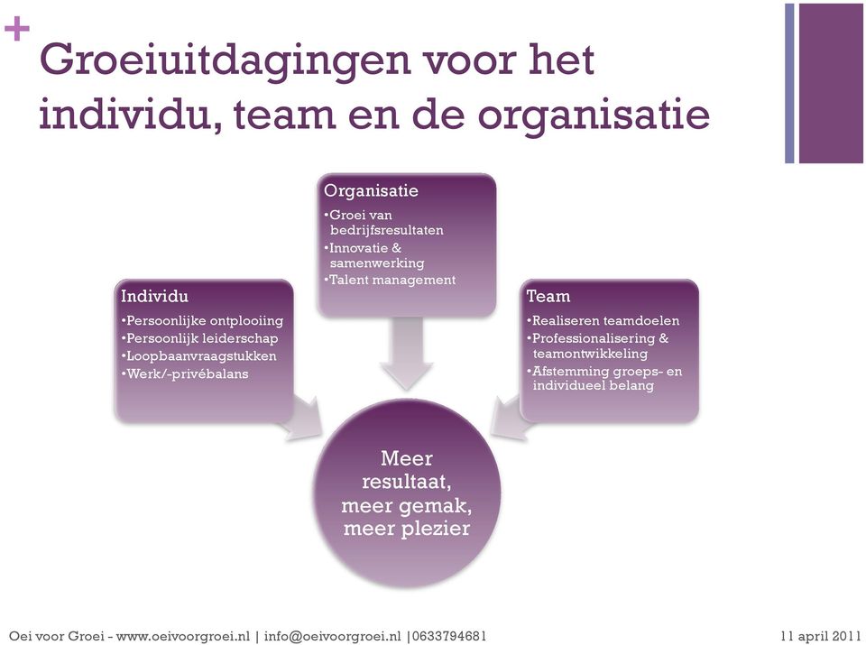bedrijfsresultaten Innovatie & samenwerking Talent management Team Realiseren teamdoelen