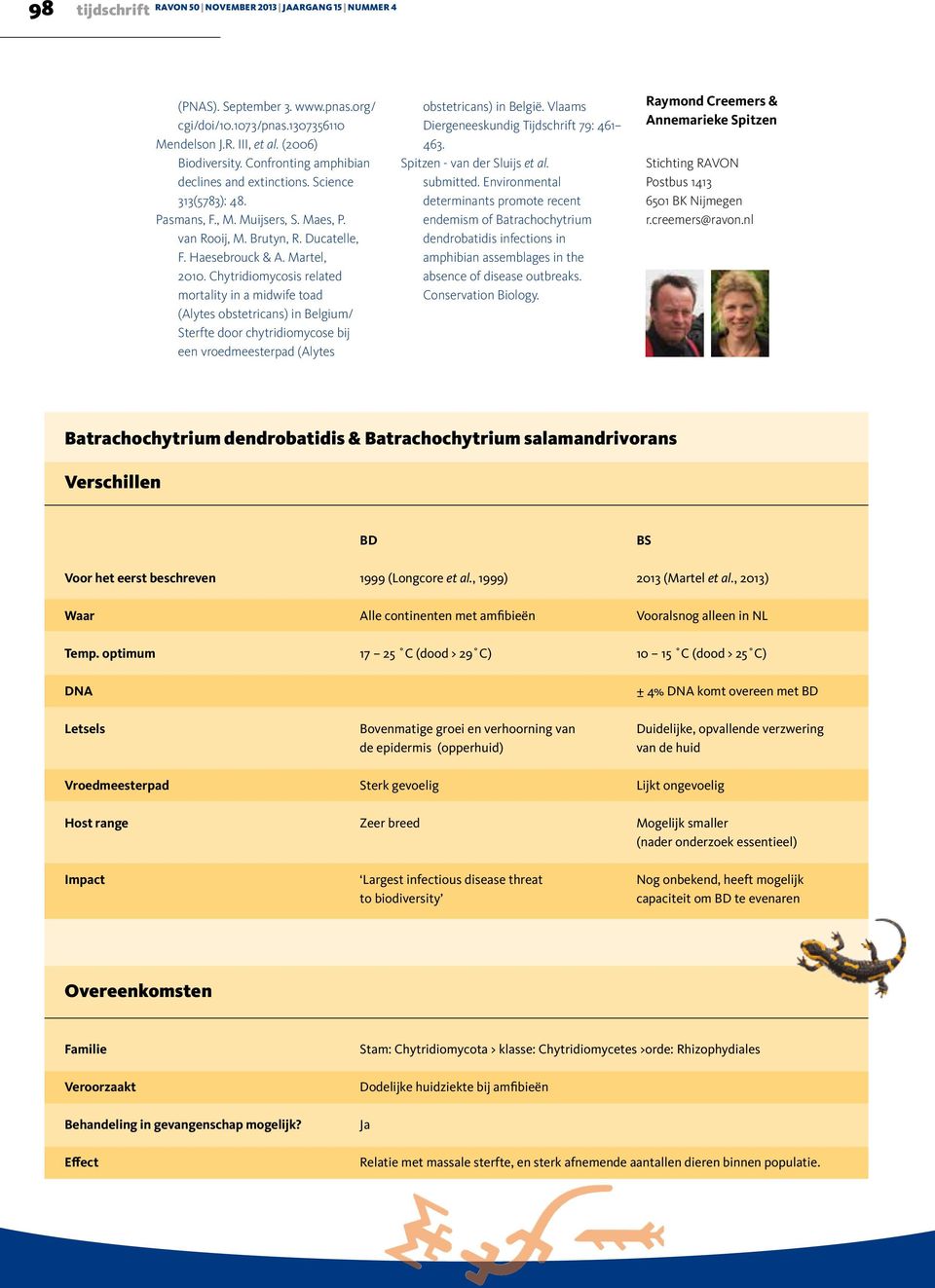 Chytridiomycosis related mortality in a midwife toad (Alytes obstetricans) in Belgium/ Sterfte door chytridiomycose bij een vroedmeesterpad (Alytes obstetricans) in België.