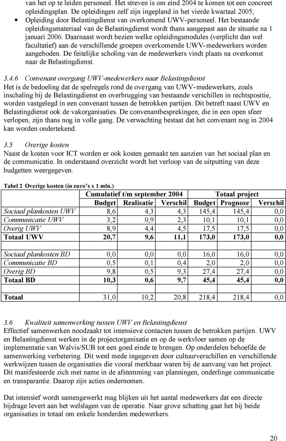 Het bestaande opleidingsmateriaal van de Belastingdienst wordt thans aangepast aan de situatie na 1 januari 2006.