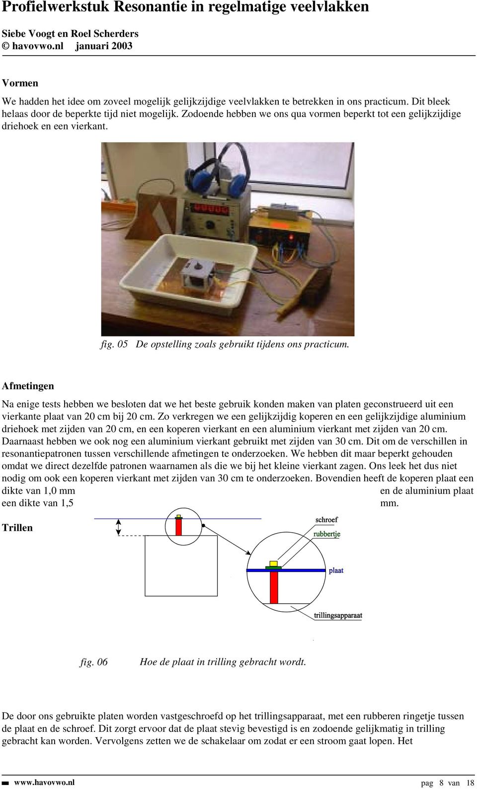 Afmetingen Na enige tests hebben we besloten dat we het beste gebruik konden maken van platen geconstrueerd uit een vierkante plaat van 20 cm bij 20 cm.