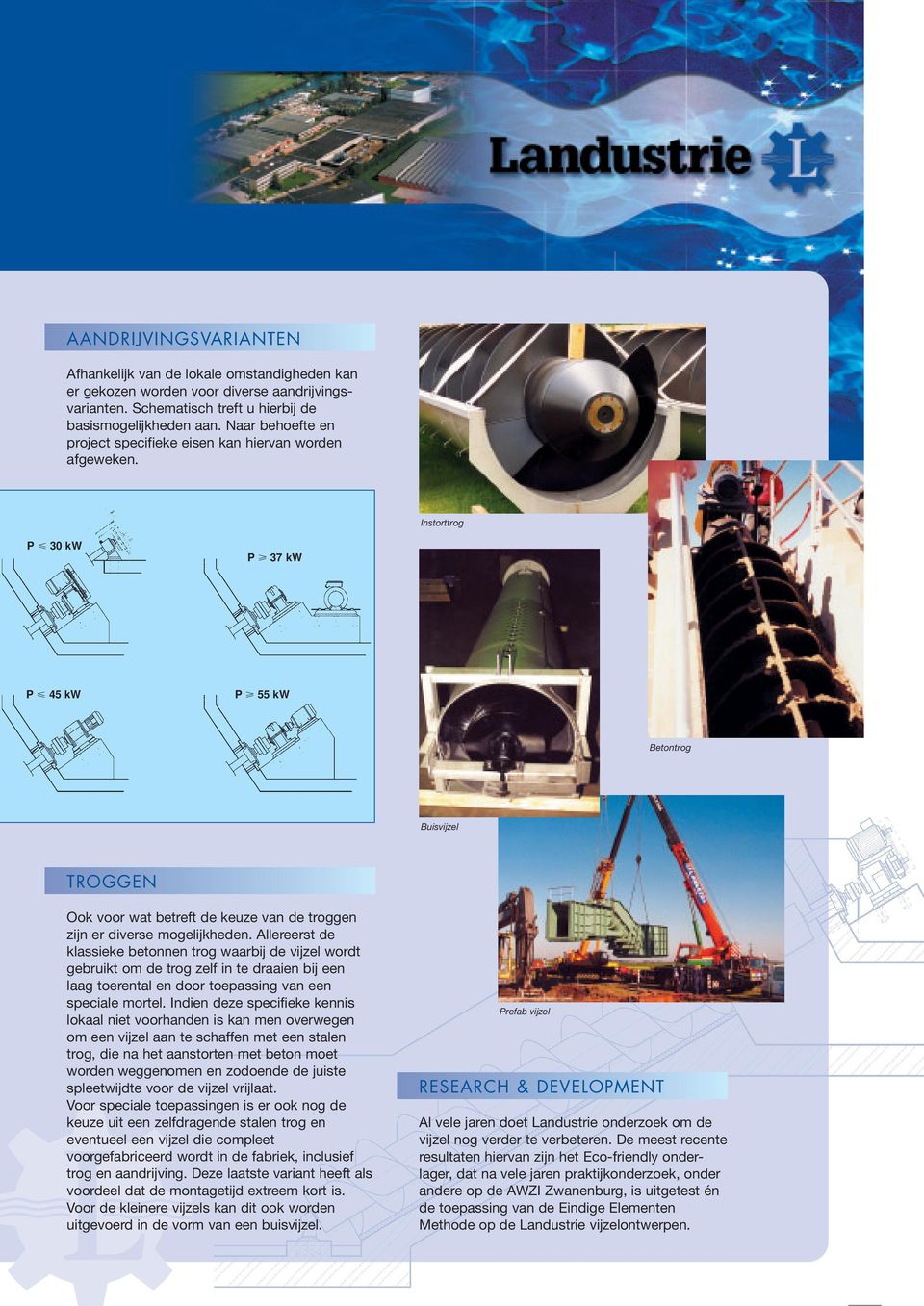 Instorttrog P 30 kw P 37 kw P 45 kw P 55 kw Betontrog Buisvijzel TROGGEN Ook voor wat betreft de keuze van de troggen zijn er diverse mogelijkheden.