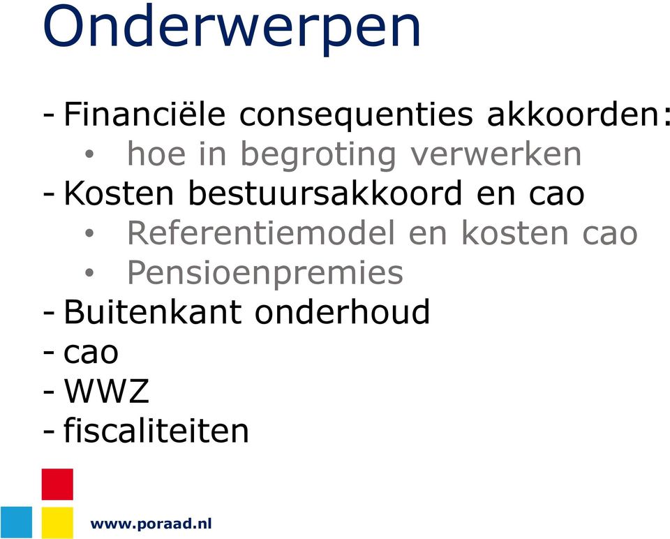 en cao Referentiemodel en kosten cao