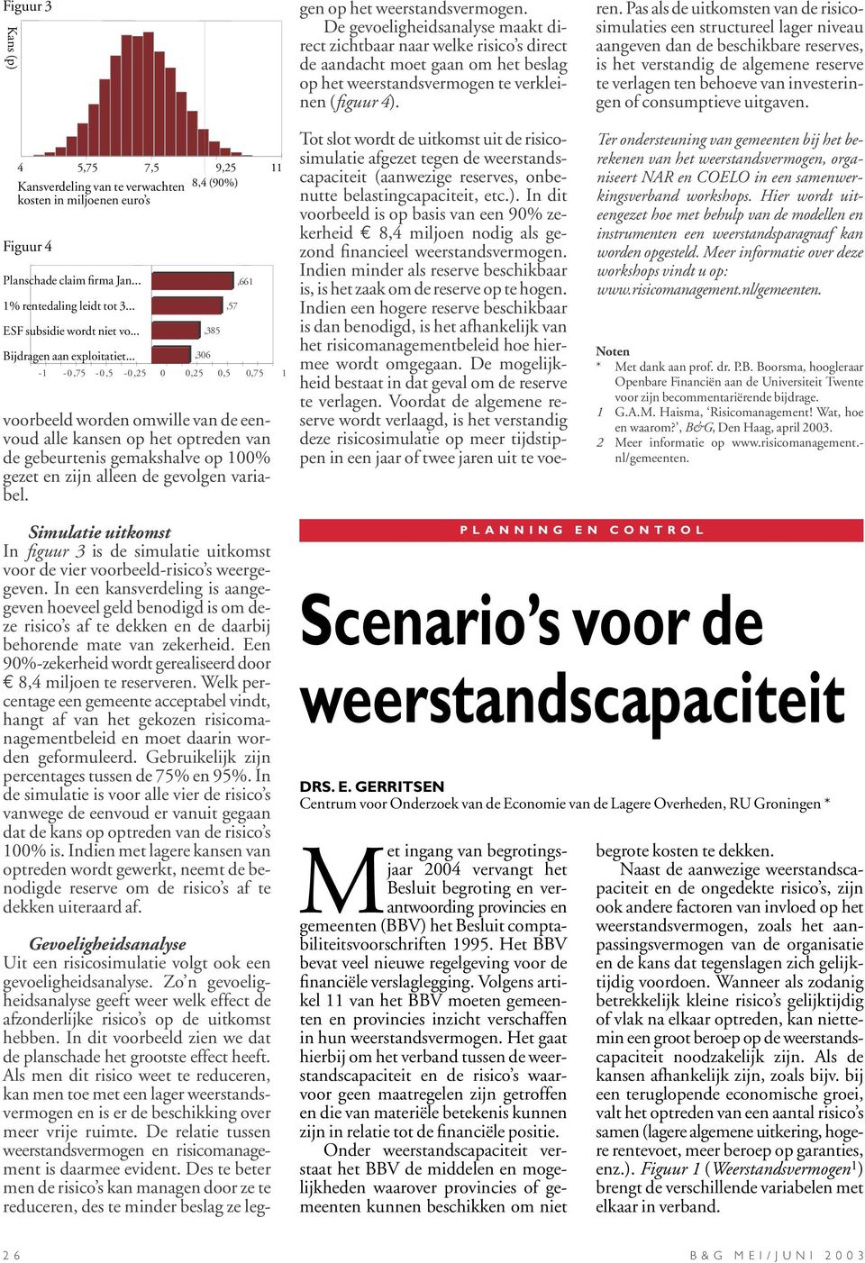 ,57,661-1 -0,75-0,5-0,25 0 0,25 0,5 0,75 1 11 Gevoeligheidsanalyse Uit een risicosimulatie volgt ook een gevoeligheidsanalyse.