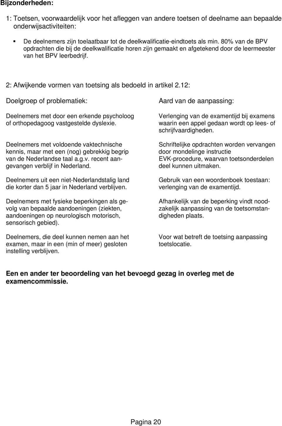 12: Doelgroep of problematiek: Deelnemers met door een erkende psycholoog of orthopedagoog vastgestelde dyslexie.