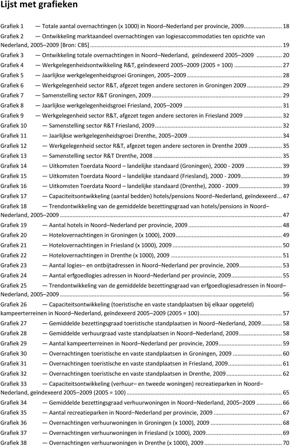 .. 19 Grafiek 3 Ontwikkeling totale overnachtingen in Noord Nederland, geïndexeerd 2005 2009... 20 Grafiek 4 Werkgelegenheidsontwikkeling R&T, geïndexeerd 2005 2009 (2005 = 100).
