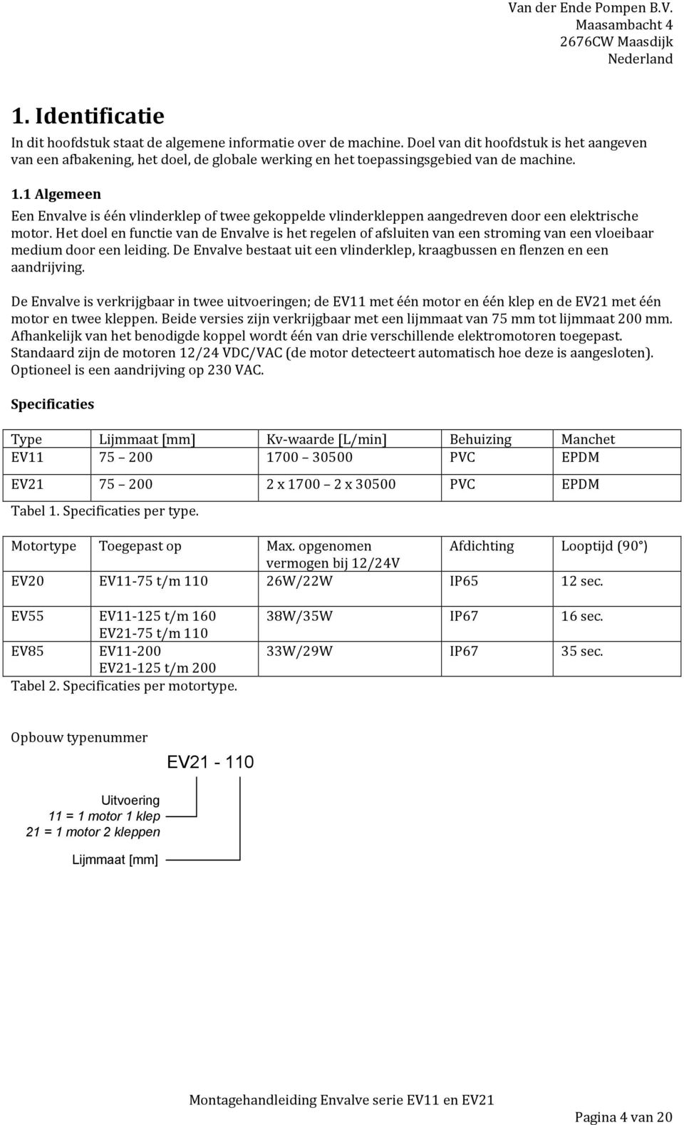 1 Algemeen Een Envalve is één vlinderklep of twee gekoppelde vlinderkleppen aangedreven door een elektrische motor.