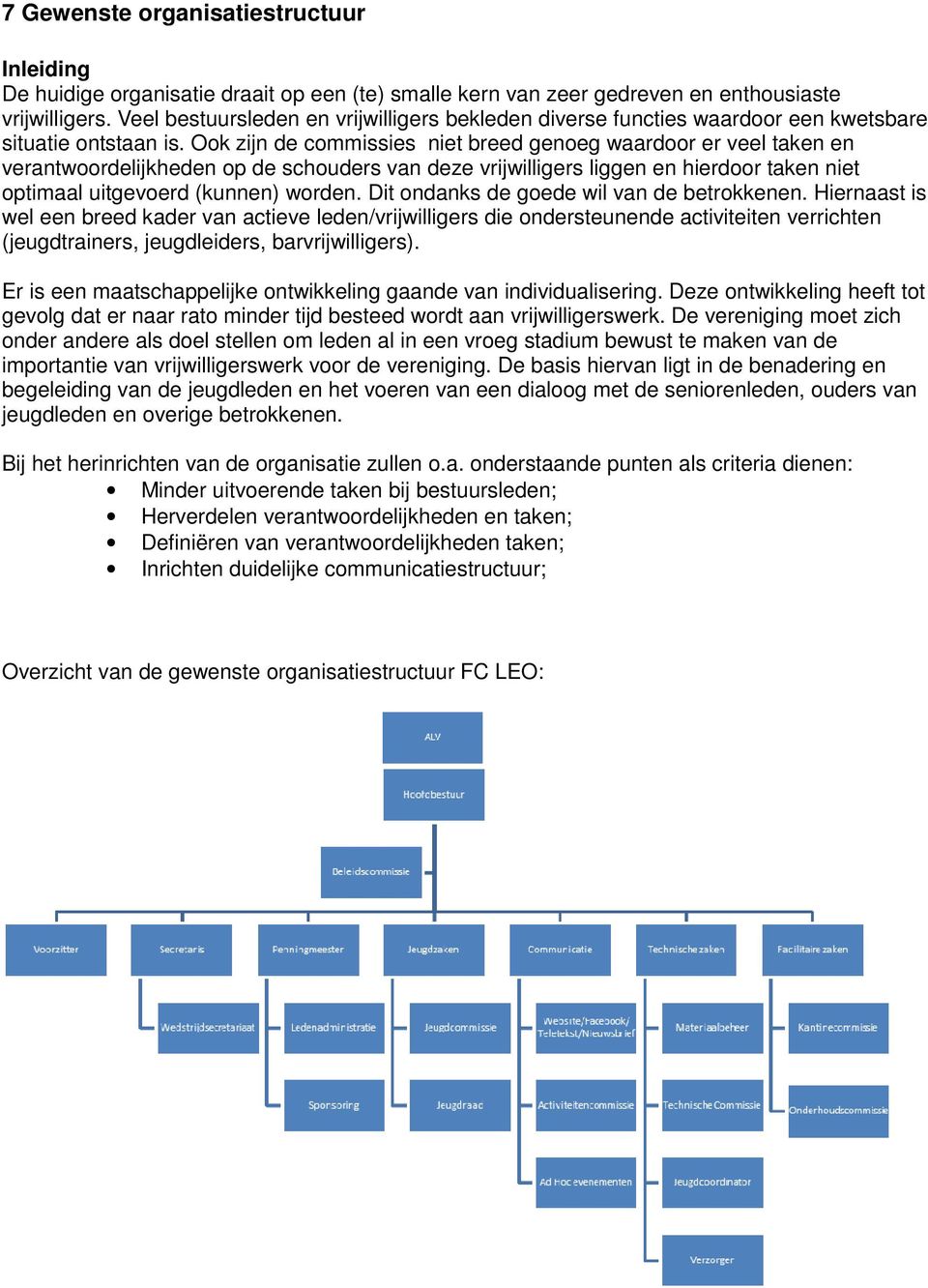 Ook zijn de commissies niet breed genoeg waardoor er veel taken en verantwoordelijkheden op de schouders van deze vrijwilligers liggen en hierdoor taken niet optimaal uitgevoerd (kunnen) worden.