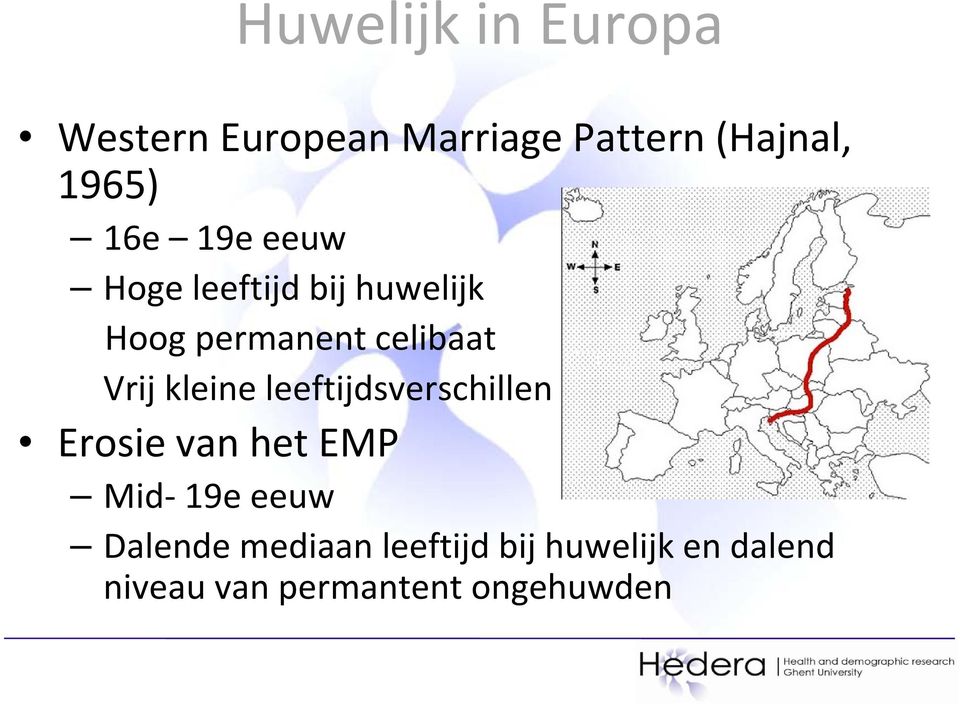 kleine leeftijdsverschillen Erosie van het EMP Mid 19e eeuw Dalende