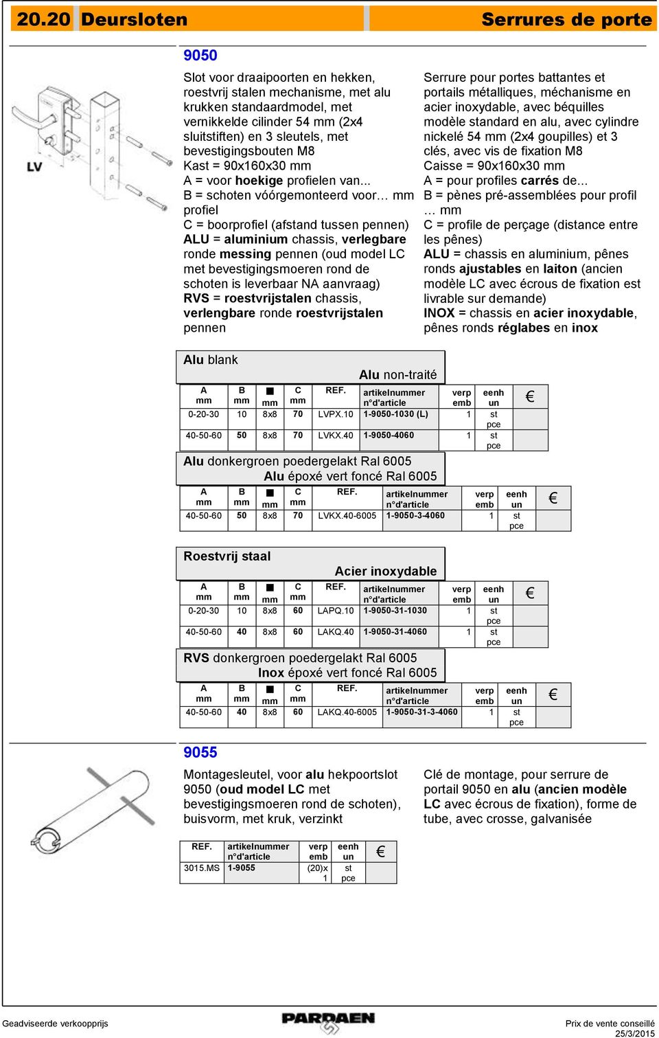 .. = schoten vóórgemonteerd voor profiel = boorprofiel (afand tussen pennen) LU = aluminium chassis, verlegbare ronde messing pennen (oud model L met beveigingsmoeren rond de schoten is leverbaar N