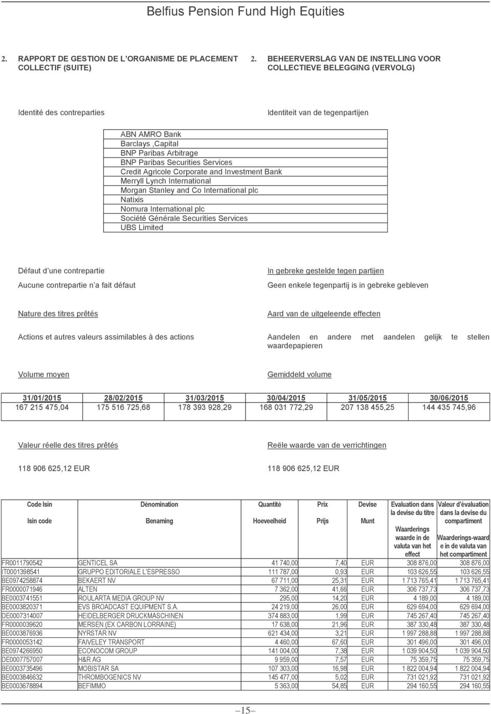 Securities Services Credit Agricole Corporate and Investment Bank Merryll Lynch International Morgan Stanley and Co International plc Natixis Nomura International plc Société Générale Securities