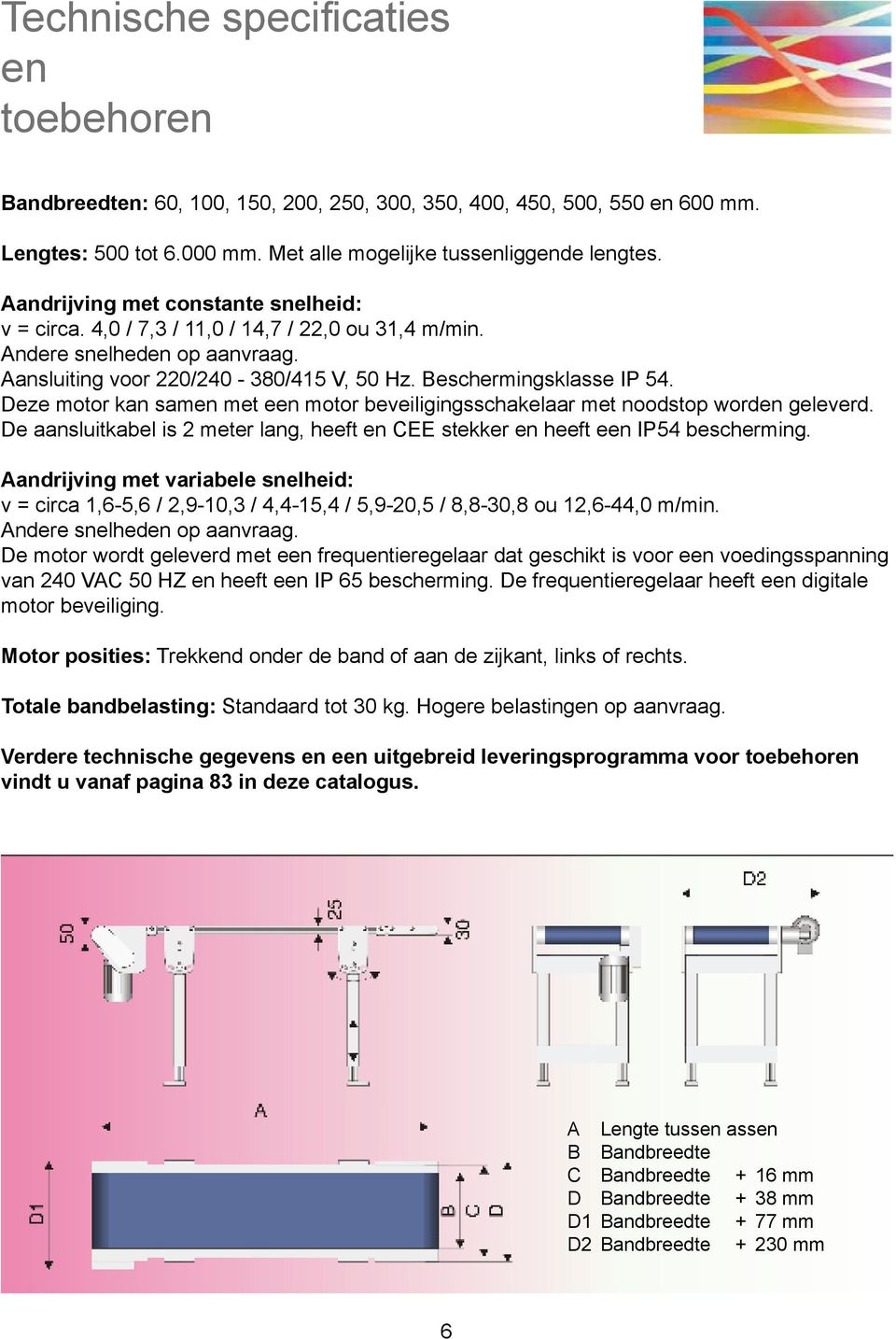 Deze motor kan samen met een motor beveiligingsschakelaar met noodstop worden geleverd. De aansluitkabel is 2 meter lang, heeft en CEE stekker en heeft een IP54 bescherming.