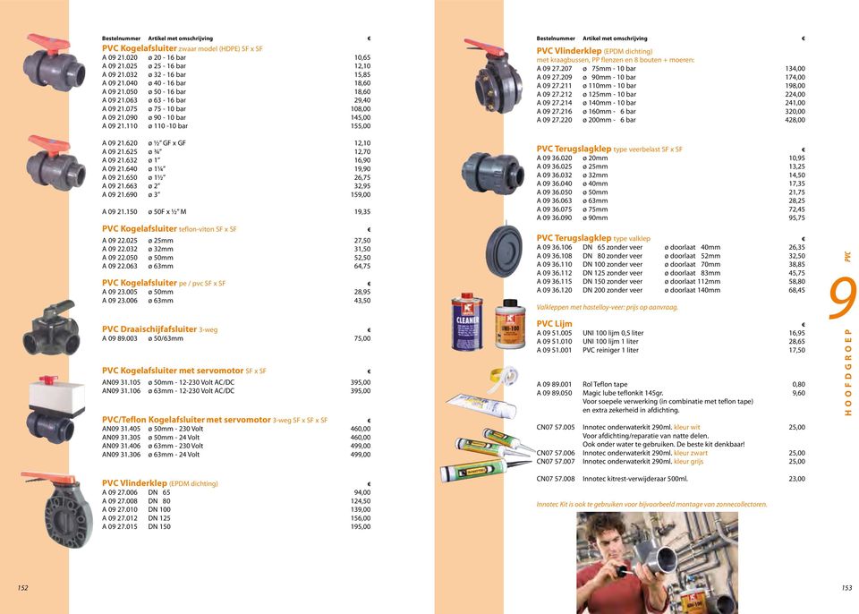 207 ø 75mm - 10 bar 134,00 A 0 27.20 ø 0mm - 10 bar 174,00 A 0 27.211 ø 110mm - 10 bar 18,00 A 0 27.212 ø 125mm - 10 bar 224,00 A 0 27.214 ø 140mm - 10 bar 241,00 A 0 27.