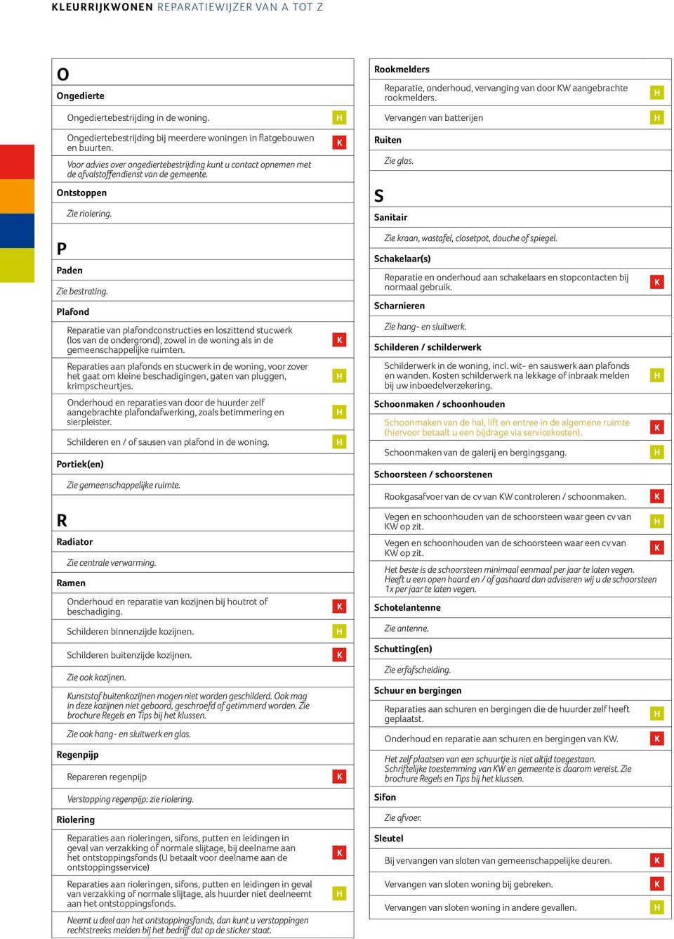 Voor advies over ongediertebestrijding kunt u contact opnemen met de afvalstoffendienst van de gemeente. Ontstoppen Zie riolering. Ruiten S Zie glas. Sanitair P Paden Zie bestrating.