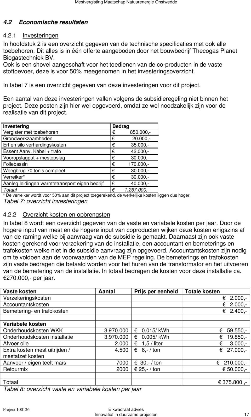 Ook is een shovel aangeschaft voor het toedienen van de co-producten in de vaste stoftoevoer, deze is voor 50% meegenomen in het investeringsoverzicht.